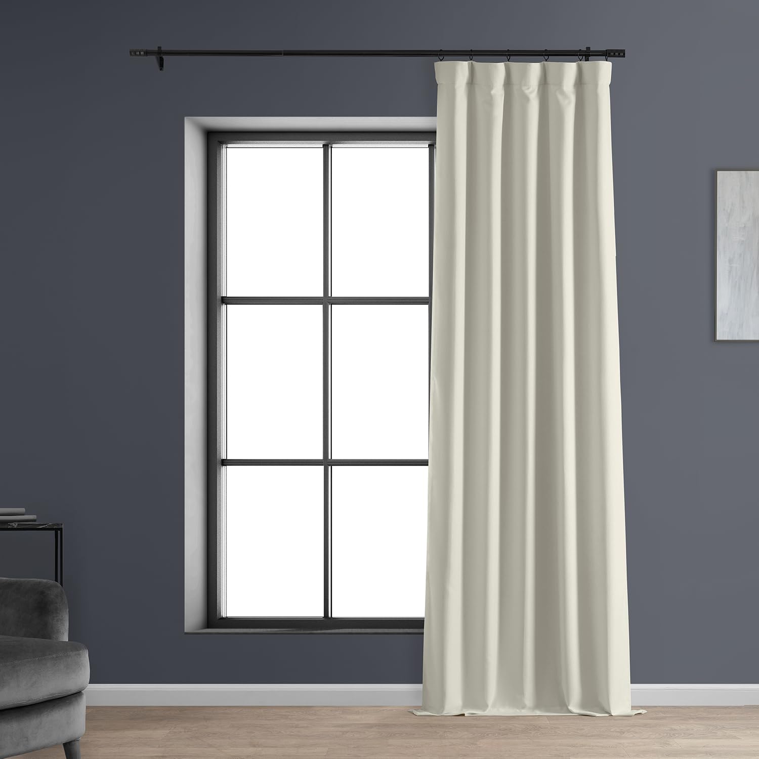 HPD Half Price Drapes Solid Thermal Insulated Blackout Curtains for Bedroom 84 Inches Long Curtain (1 Panel) Signature Blackout Linen Window Curtains for Living Room 50W x 84L - Image 2