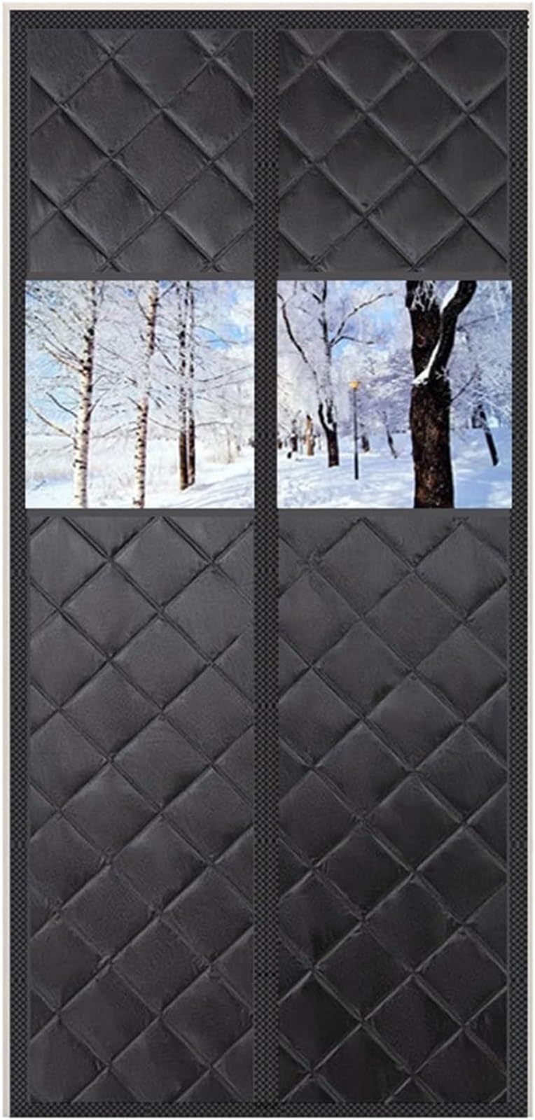 Rideau de porte thermique magnétique coupe-vent isolant hiver noir avec fenêtre