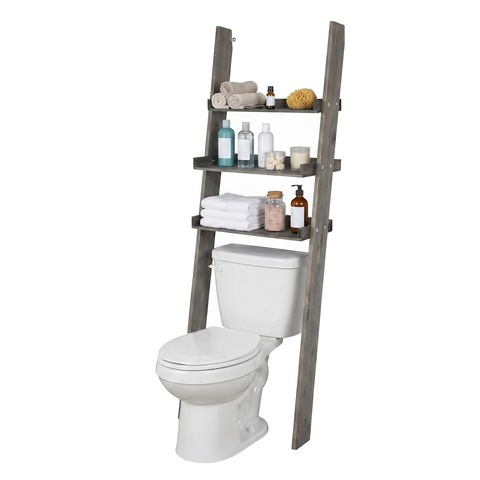 MyGift Over The Toilet Storage Ladder Shelf