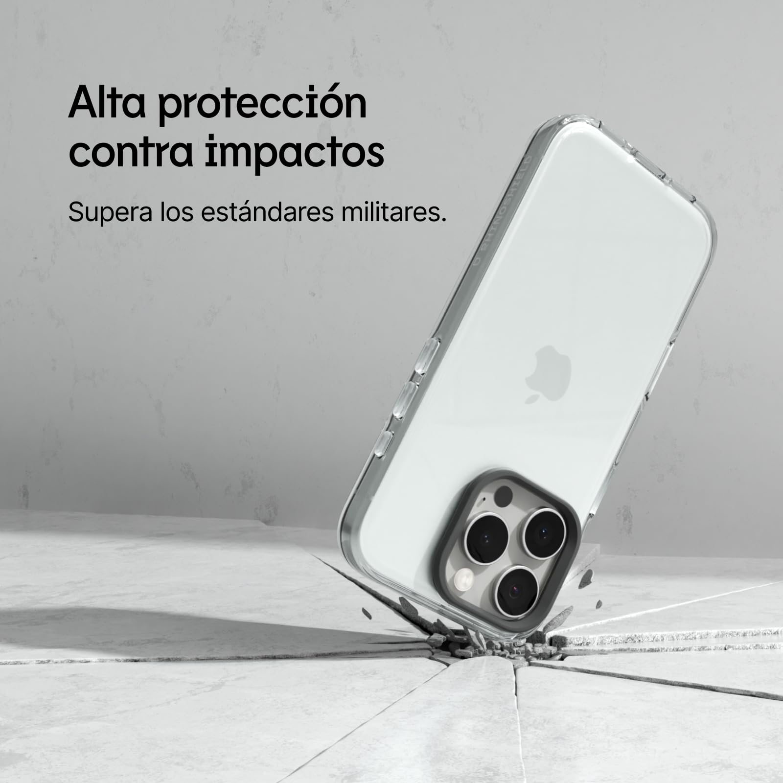 RhinoShield Funda Clear para iPhone 16 Plus | Tecnología antiamarilleamiento, alta transparencia cristalina, resistencia a impactos y grado militar.