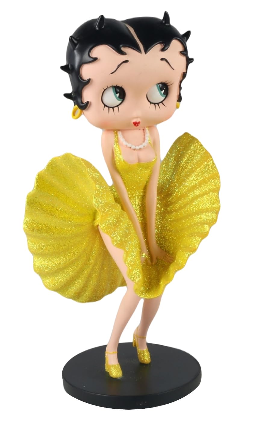 Middle-England of Birmingham Betty Boop Cool Breeze Figurine 32cm Yellow Glitter Dress