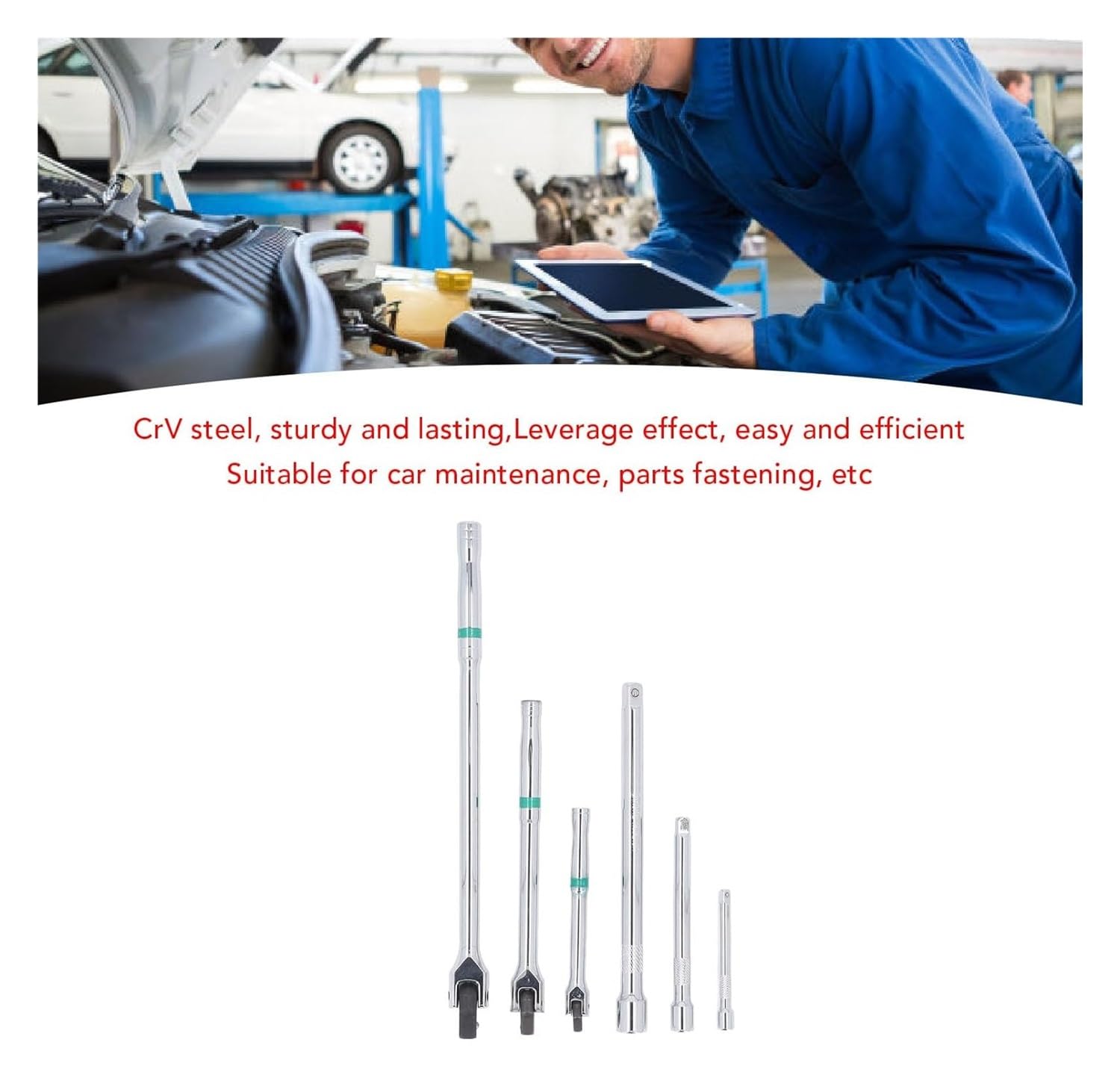 Zestaw nasadek udarowych z przedłużeniem klucza płaskiego 1/2, 3/8, 1/4 cala, uniwersalny zestaw kluczy do mechaniki i projektów DIY, trwałe i wszechstronne narzędzie
