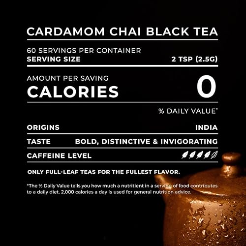 Miniatura 2 de Gya Tea Co Té negro Chai de hoja suelta, té de cardamomo con cafeína, sin calorías, té de cardamomo con cafeína, té de hojas sueltas 100% natural