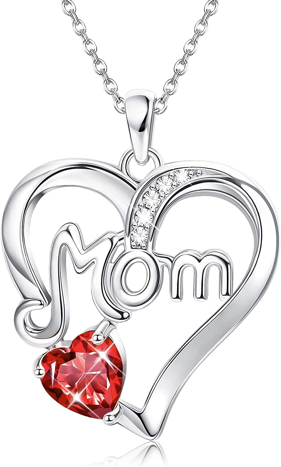 DochaisMum Necklace Mother Gift for Mom Nana Daughter, S925 Sterling Silver Necklace with Love Heart Pendant Jewellery Gifts for Women Mama Aunt Grandma Mother's Day Birthday Christmas