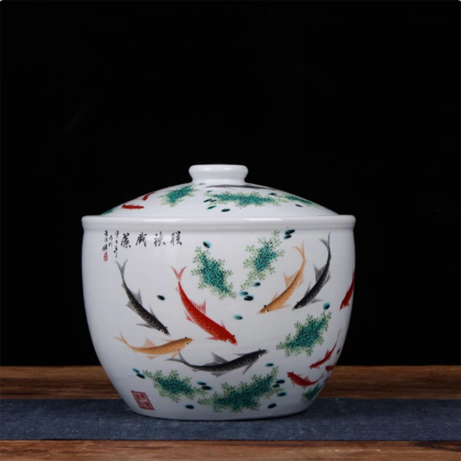 Ceramic Rice Jar, Ceramic Rice Jar with Lid, Ceramic Rice Storage, Grain Storage Container, Chinese Ceramic Rice Jar, Household Rice Bucket, Grain Dispenser Food Storage Jar, Ceramic Storage Container