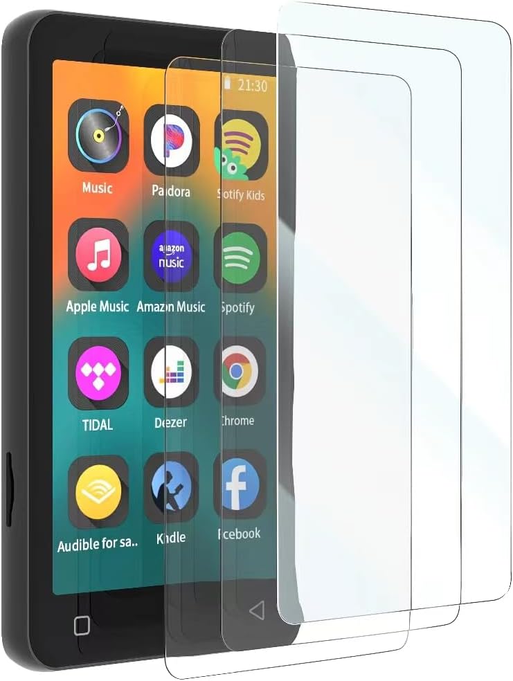 innioasis Tempered Glass Screen Protector for G1 G3 MP3 Player, Anti-Scratch 9H Hardness HD Clear Bubble Free with Easy Installation Kit Clear + Black Frame