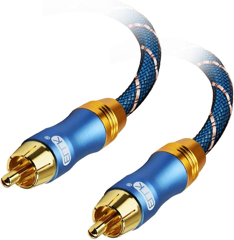 EMK Subwoofer Cable (9.8ft/3m) -Digtal Coaxial/Subwoofer Cable Dual Shielded with Gold Plated RCA to RCA Connectors -Top Blue Series: Industrial & Scientific