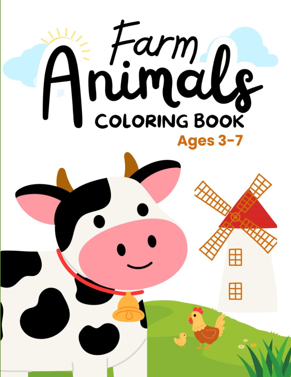 Farm Animals Coloring Book for Kids: Cute & Easy Coloring Pages for Ages 3–7