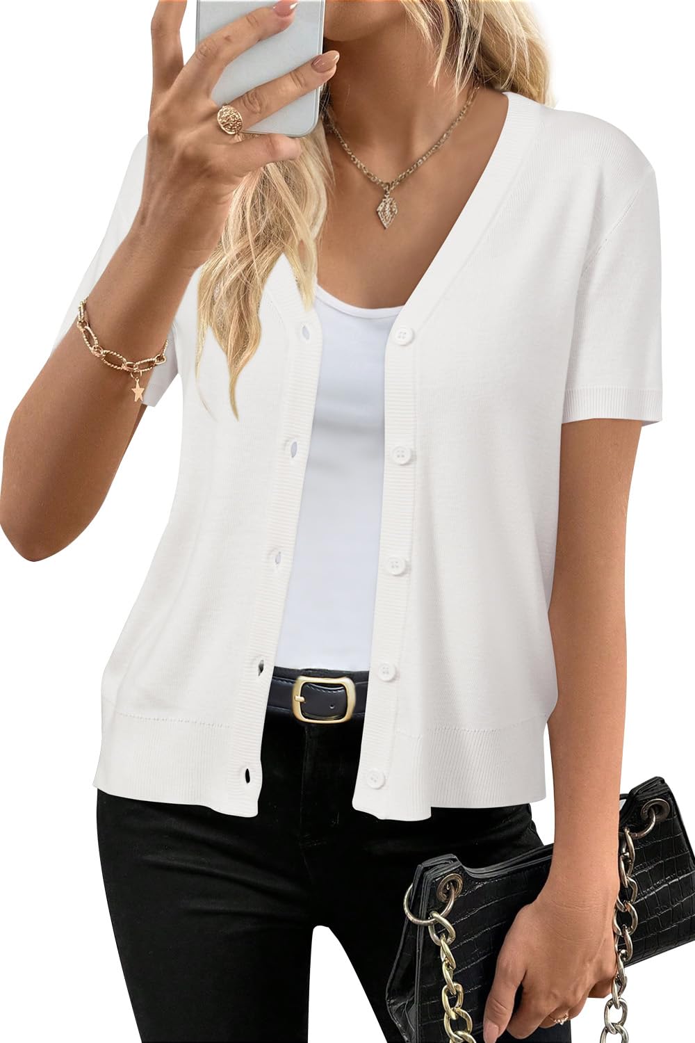 Arach&Cloz Women's Wool Blend Summer Business Casual Cardigan Sweaters 2025