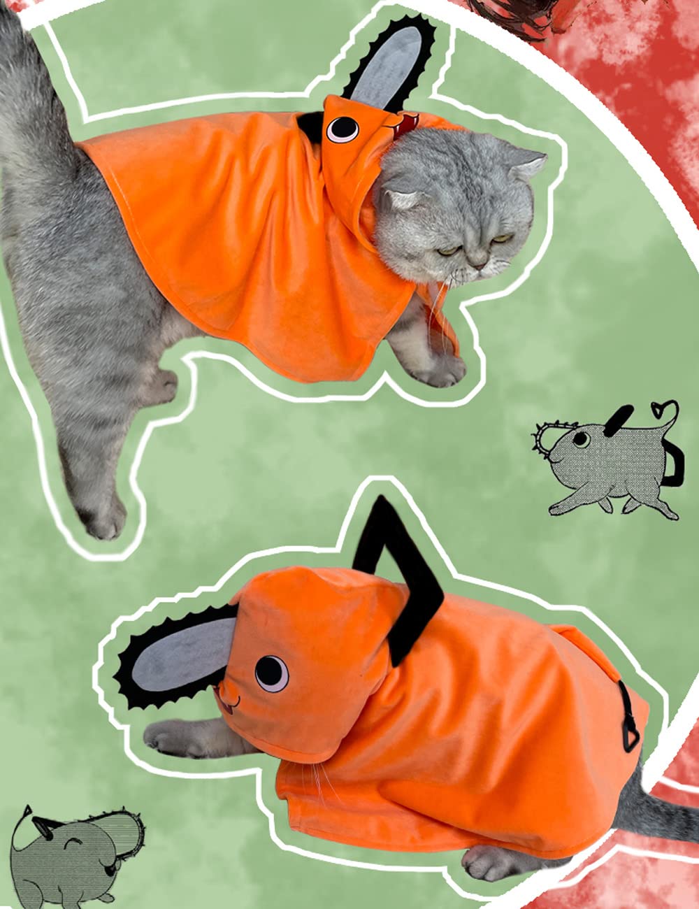 Amazon | チェンソーマン ポチタ ペット 猫 犬マント コスプレ 