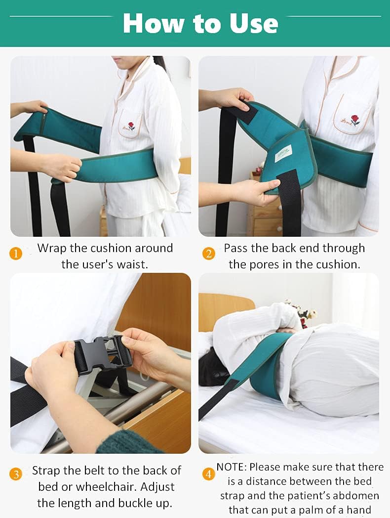 Medical Bed Restraint Strap for Elderly, Bondaged Bed Tie Downs, Anti-Fall Waist Belt for Elderly, Wheelchair Safety Seat Belt, Bedside Restraints Safety Assist