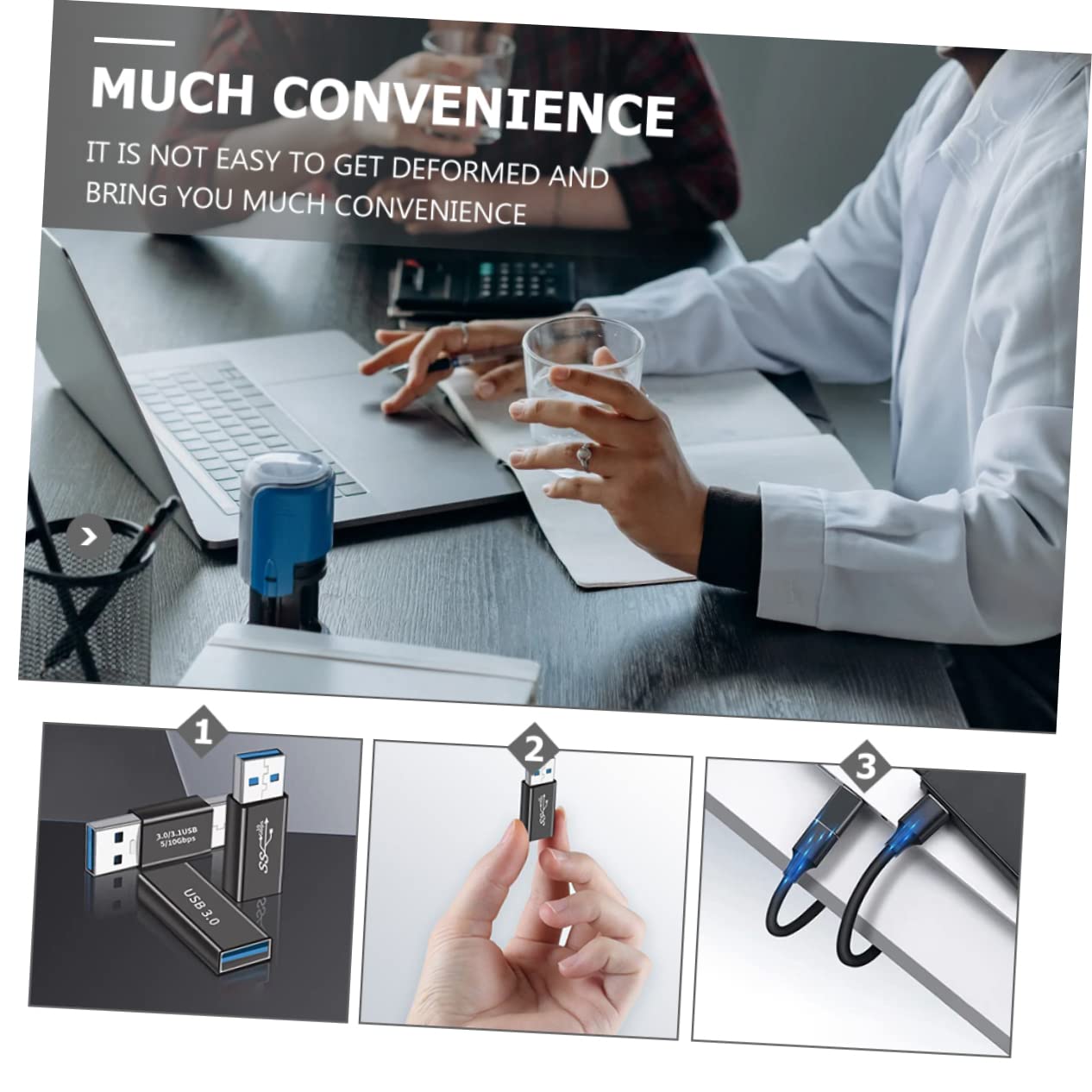 CONGARTENO 1Set USB Adapter Charging Converter with Female to Female Male to Male and Male to Female Connectors for Fast Data Transfer Compatible with Laptops Tvs and Power