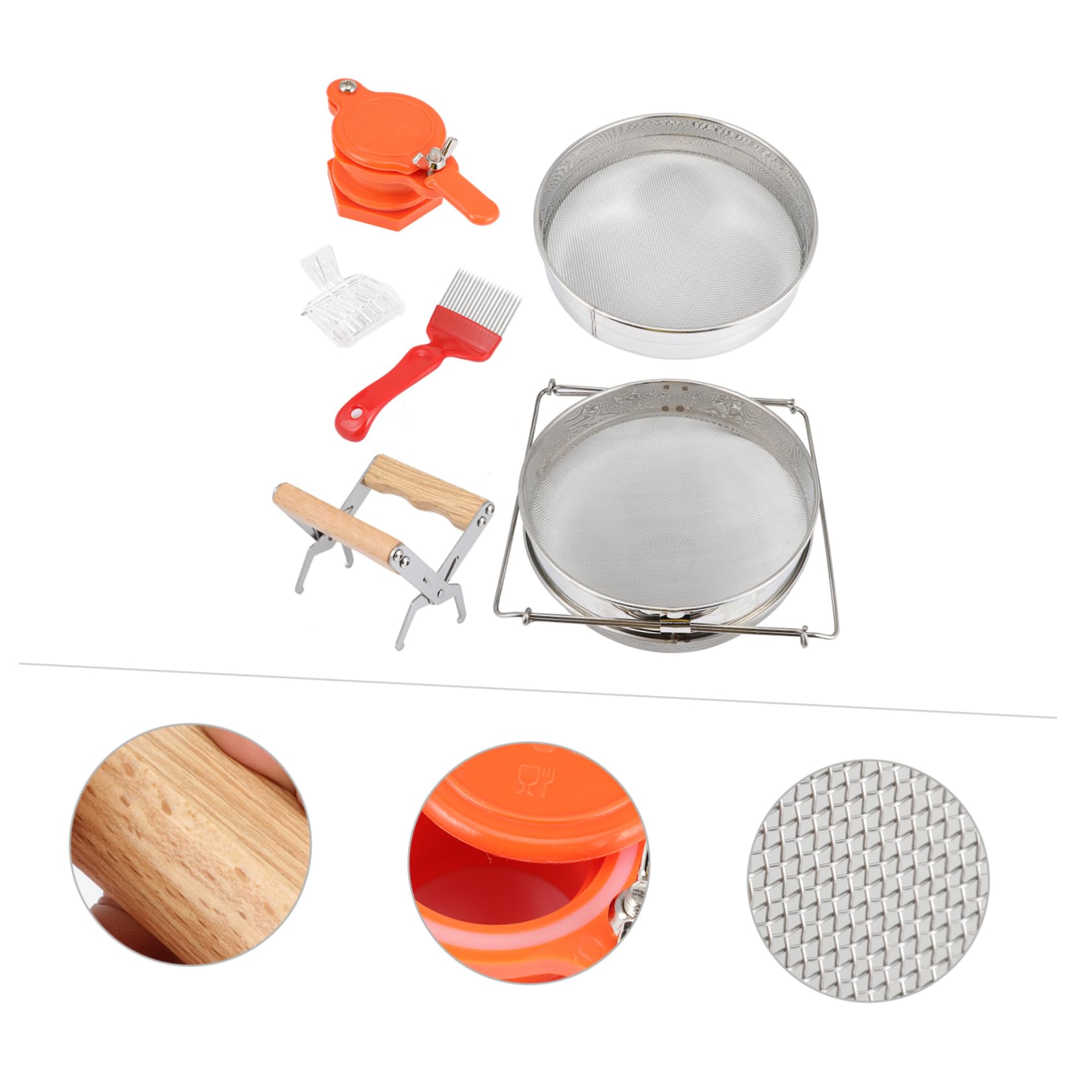 Set Attrezzi Apicoltura in Acciaio Inox Leggero e Facile da Trasportare 5 Pezzi per Apicoltori Professionisti e Hobbisti