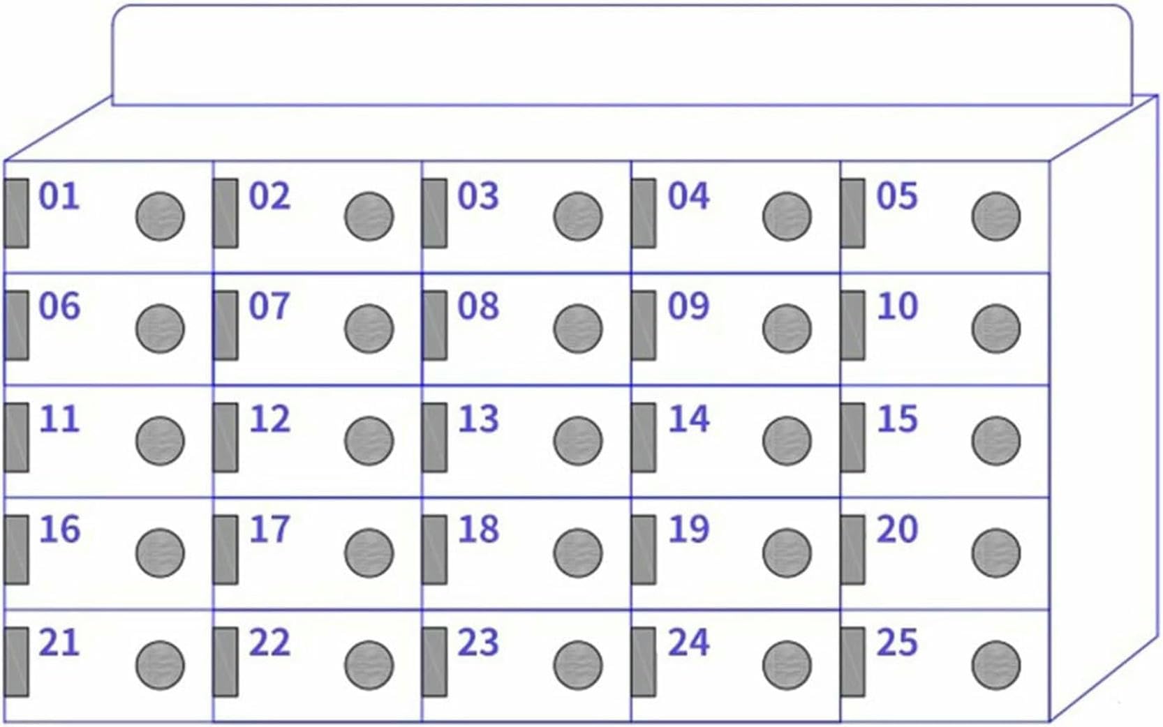 Organizador de acrílico para celulares ideal para aulas y oficinas