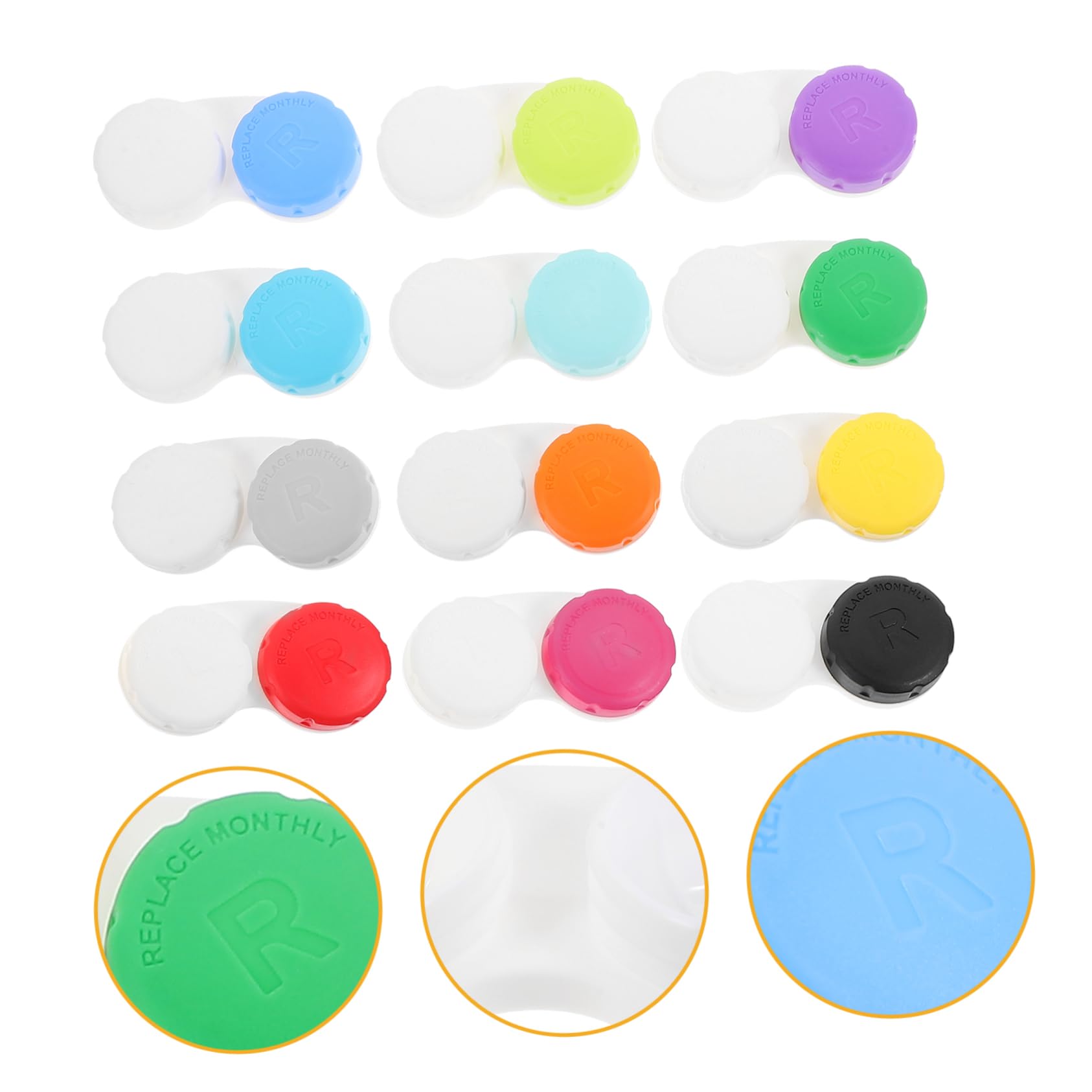 5 Series Estuche para Lentes De Contacto Contenedor Cosmético para Lentes Adorable Organizador De Lentes Estuche Organizador De Lentes De Viaje Estuche 12 Piezas x 5