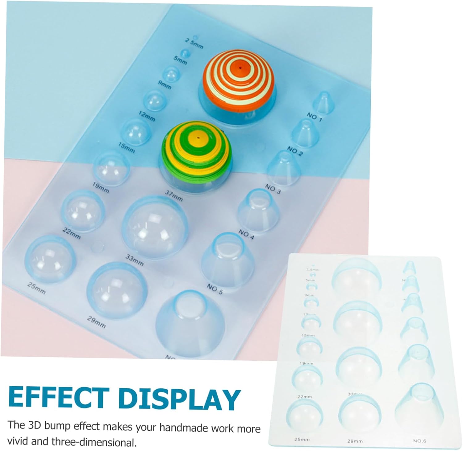 IWOWHERO 2pcs Paper Quilling Molds DIY Crafts Tools Half Sphere Concave Molds for Flower Pot