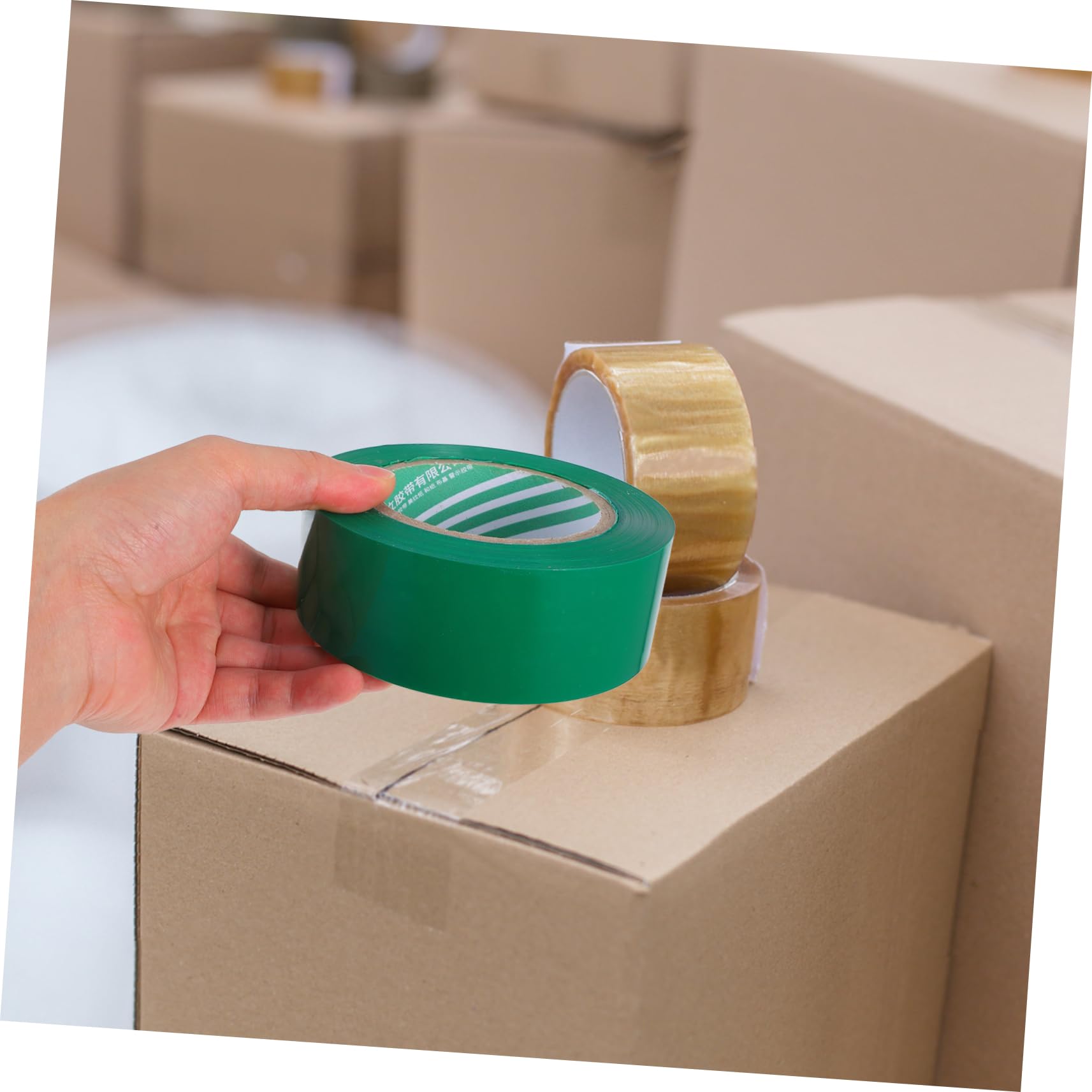 3 Rouleaux Ruban Adhésif Vert pour de Ruban Multi Usage pour Déménagement et Expédition pour les Boîtes et Marquer les Produits