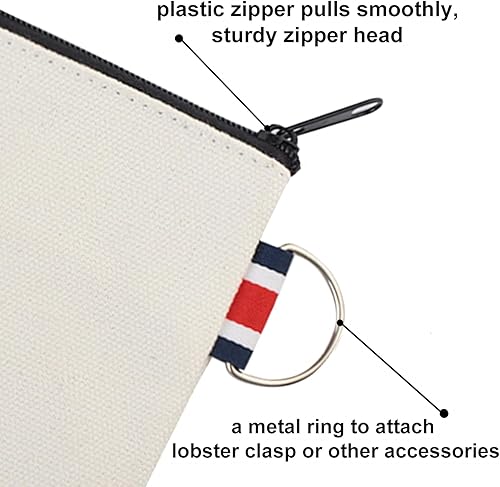 Miniatura 5 de Paquete de 12 monederos de lona, bolsas cuadradas con cremallera pequeñas, 4-14 x 4-14 pulgadas (natural)