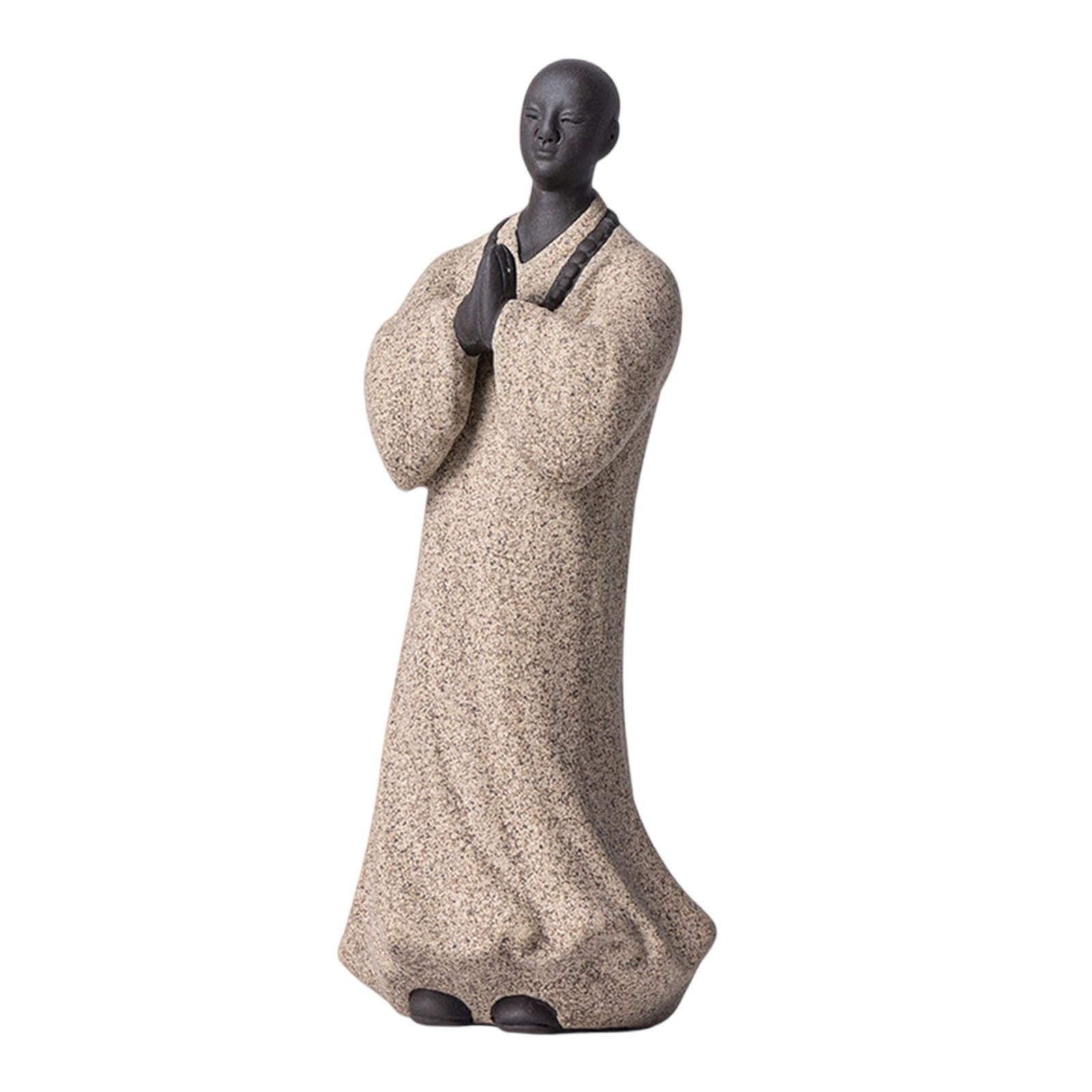 Statuette de Bouddha en céramique grise objet de collection