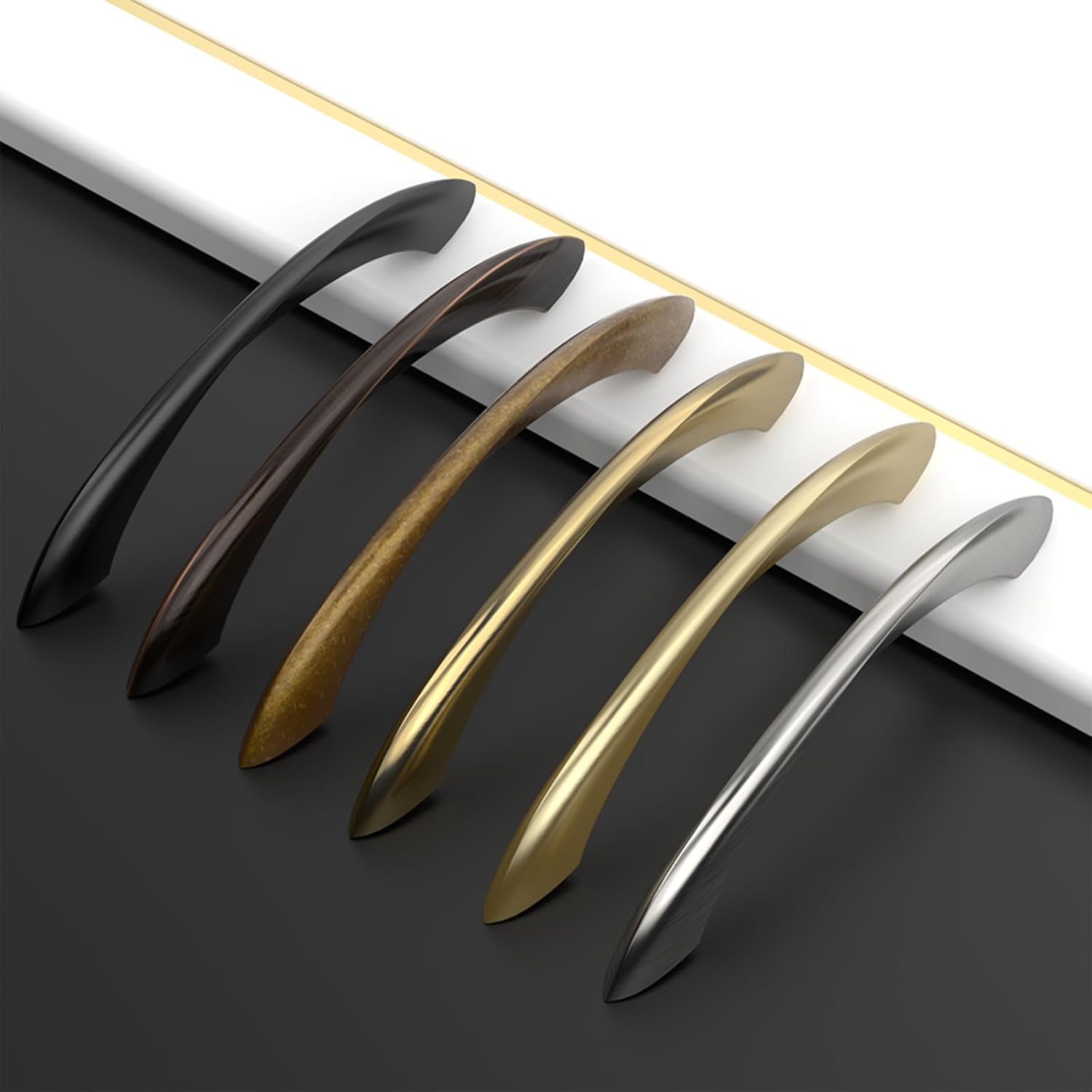 Asidrama 10 Pack 5 Inch(128mm) Brushed Gold Cabinet Pulls Cabinet Handles Cupboard Handles Kitchen Cabinet Hardware for Cupboard Drawer Pulls - Image 6