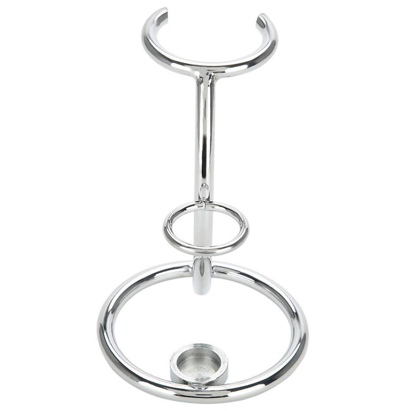 Supporto per Pennello da Barba Acciaio Inossidabile Portatile Supporto Spazzola Pennello Barba Durevole Robusto Supporto di Strumenti per la Rasatura 2 IN 1 per Uomo Domestico e in Viaggio Argento