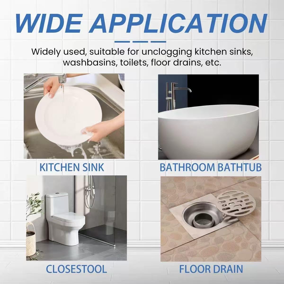 Déboucheur de canalisation, déboucheur de canalisations puissant, déboucheur de canalisations de lavabo de salle de bain, sûr pour toutes les canalisations. (3 pièces)