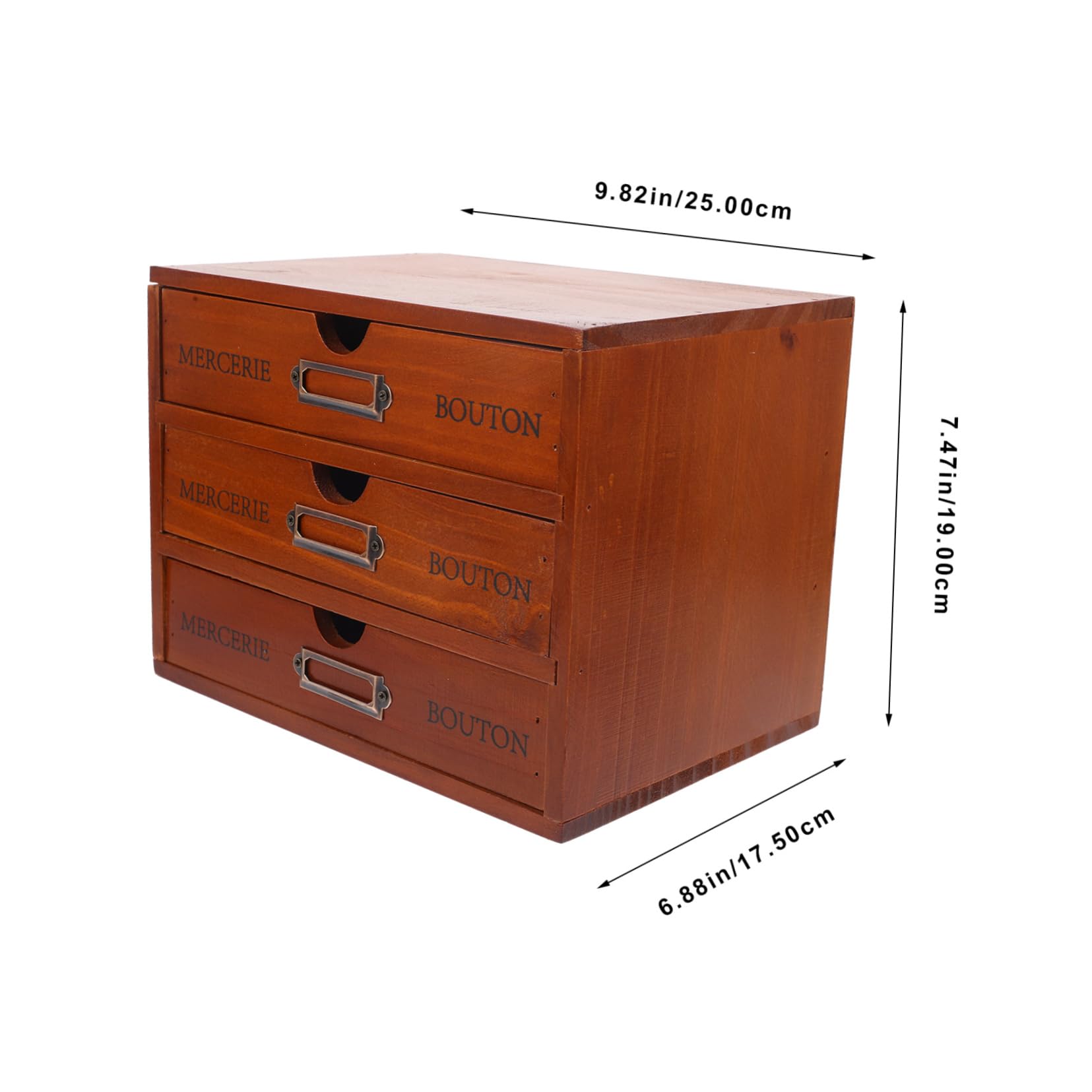 Garneck Organizzatore da Scrivania per Mantenere L'ordine in Legno Marrone 3 Cassetti Soluzione Compatta per Accessori, per Camere da Letto e Bagni
