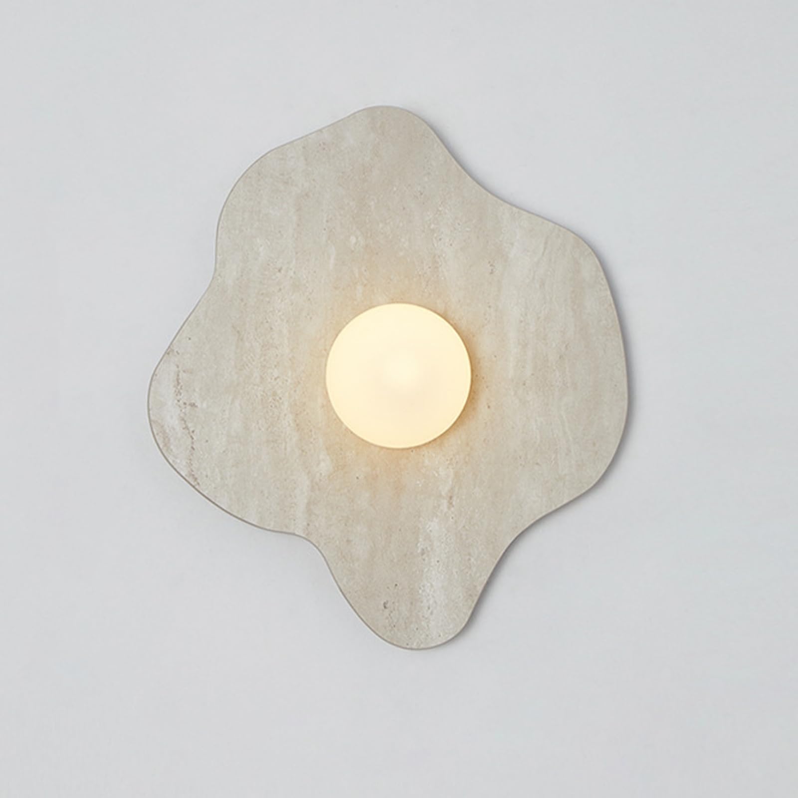 HUAYUSEDF Modern Nordic Marble Wall Lamp, Natural Stone Sconce with Globe Shade, Hardwired G9 Fixture for Bedroom, Hallway, Living Room - Stylish Interior Lighting