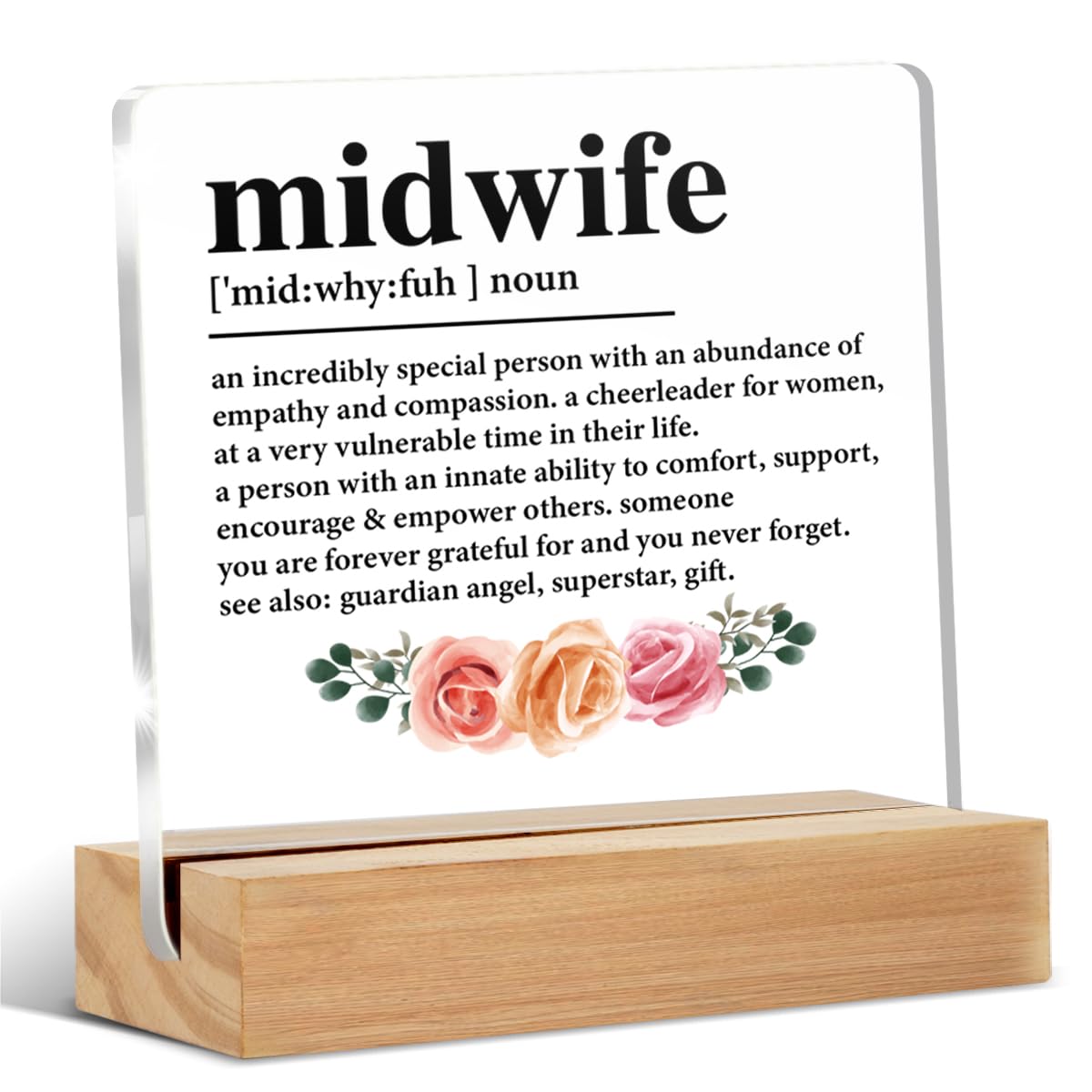 Midwife Gift for Women, Midwife Appreciation Gift, Midwife Thank You Gift, Midwife Gifts Ideas Midwife Definition Acrylic Sign Keepsake