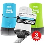 Guard Your ID Advanced 2.0 Roller 3-Pack for Identity Theft Protection, Confidential Security Stamp Mixed Color Kit (Turquoise, Green, White)