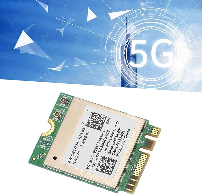 Adaptador de red inalámbrico dual band 2.4 GHz / 5 GHz, hasta 867 Mbps, interfaz NGFF M2, Bluetooth 5.0, compatible con IEEE 802.11ac/a/b/g/n, modelo RTL8822CE miniatura 4