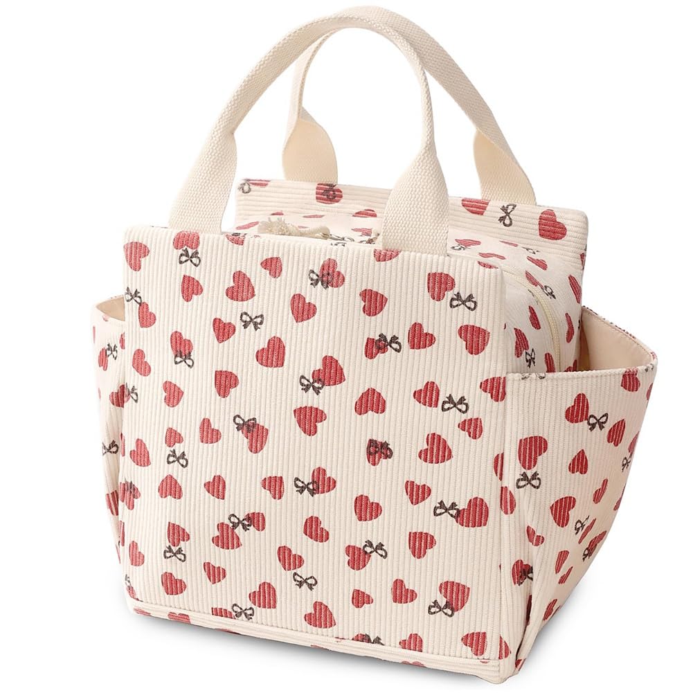 CTRLZS Corduroy Lunch Bag Multi-Purpose Children'S School Cooler Bag Portable Picnic Bag Outing Insulated Bag
