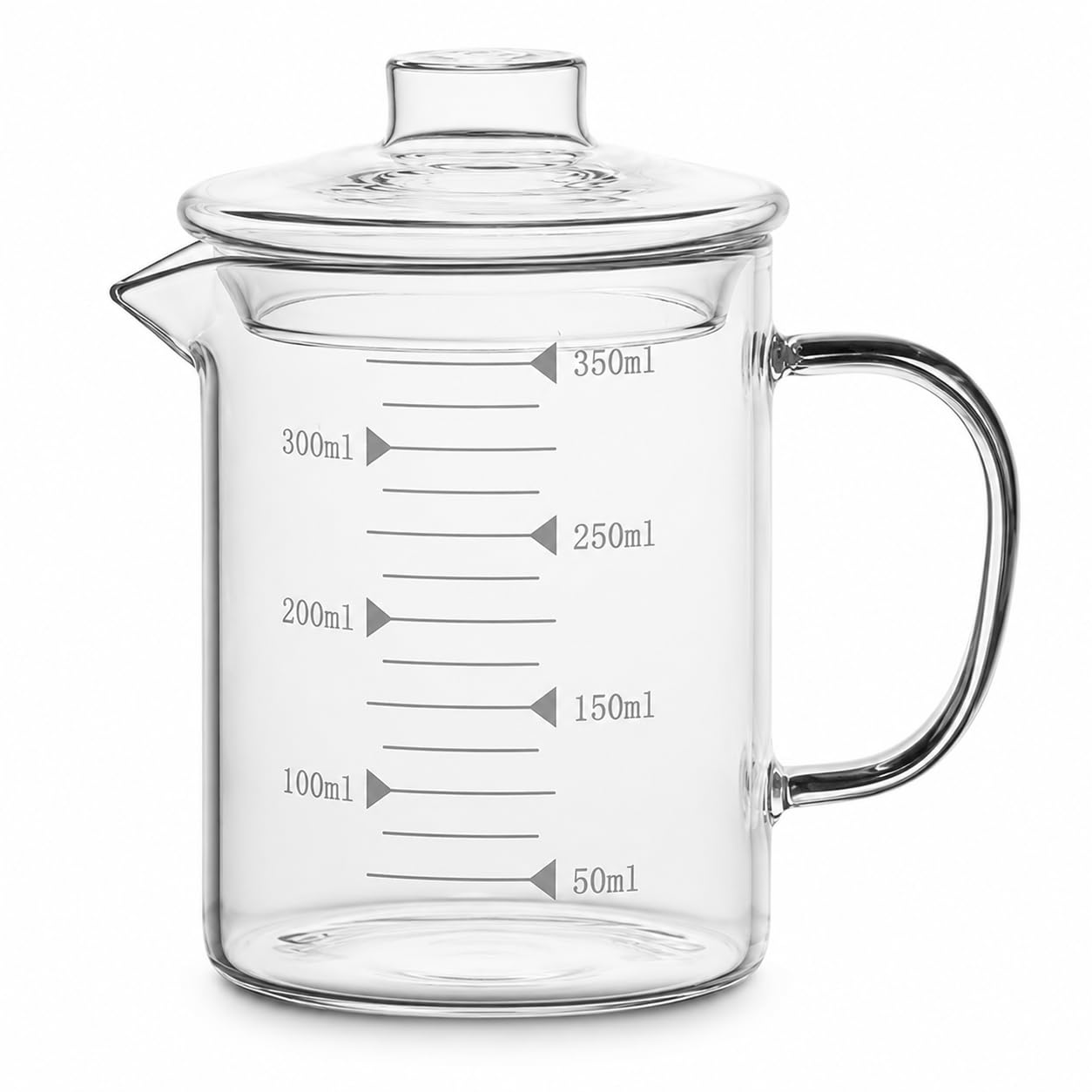 Taza medidora de vidrio de 350 ml ideal para repostería casera y calentar leche