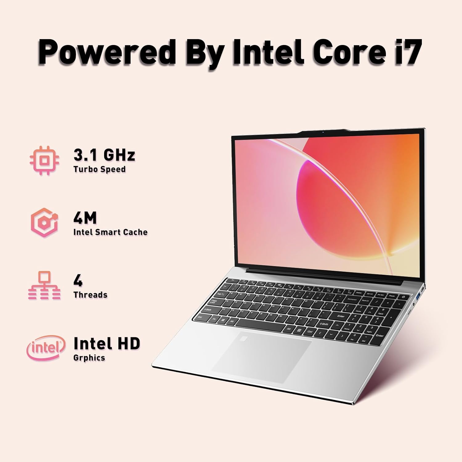 2025 Latest 15.6" Laptop Compatible with Windows 11, i7-6500U Processor, 16GB RAM, 512GB SSD, 1080p FHD Display, Backlit Keyboard, WiFi5, Bluetooth5, Fingerprint, Webcam, Mini-HDMI, TF Card Slot, Grey image 2 of 7 B0FC659RGT
