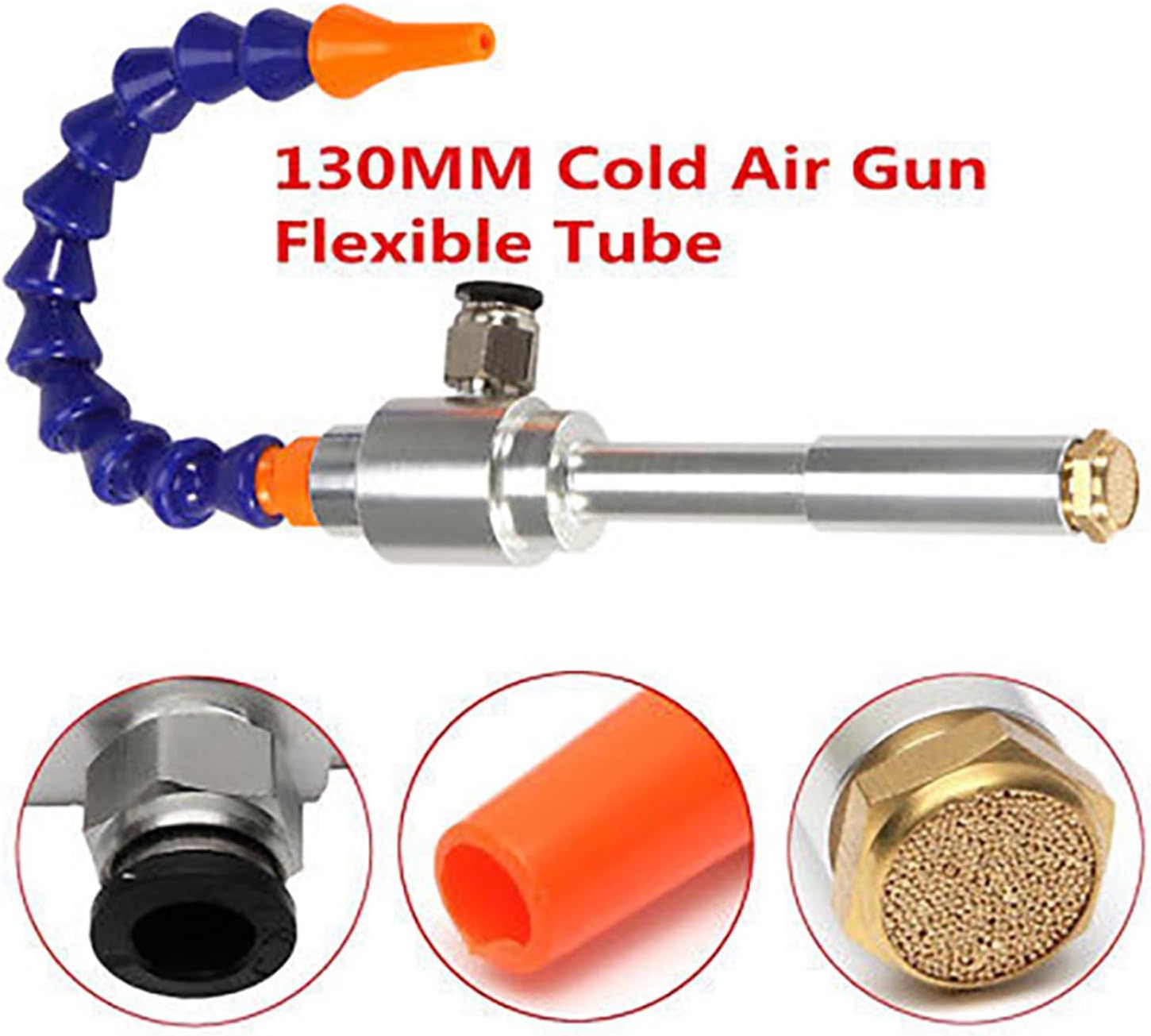 Vortexes Cold Hot Air Pneumatic Cooling Tool with Segmented Flexible Tube, Cold Air Aid for Localized Part Work, Workshop Maintenance and Cooling Setup Dry Vortexes Tube Coolers Tool image 4