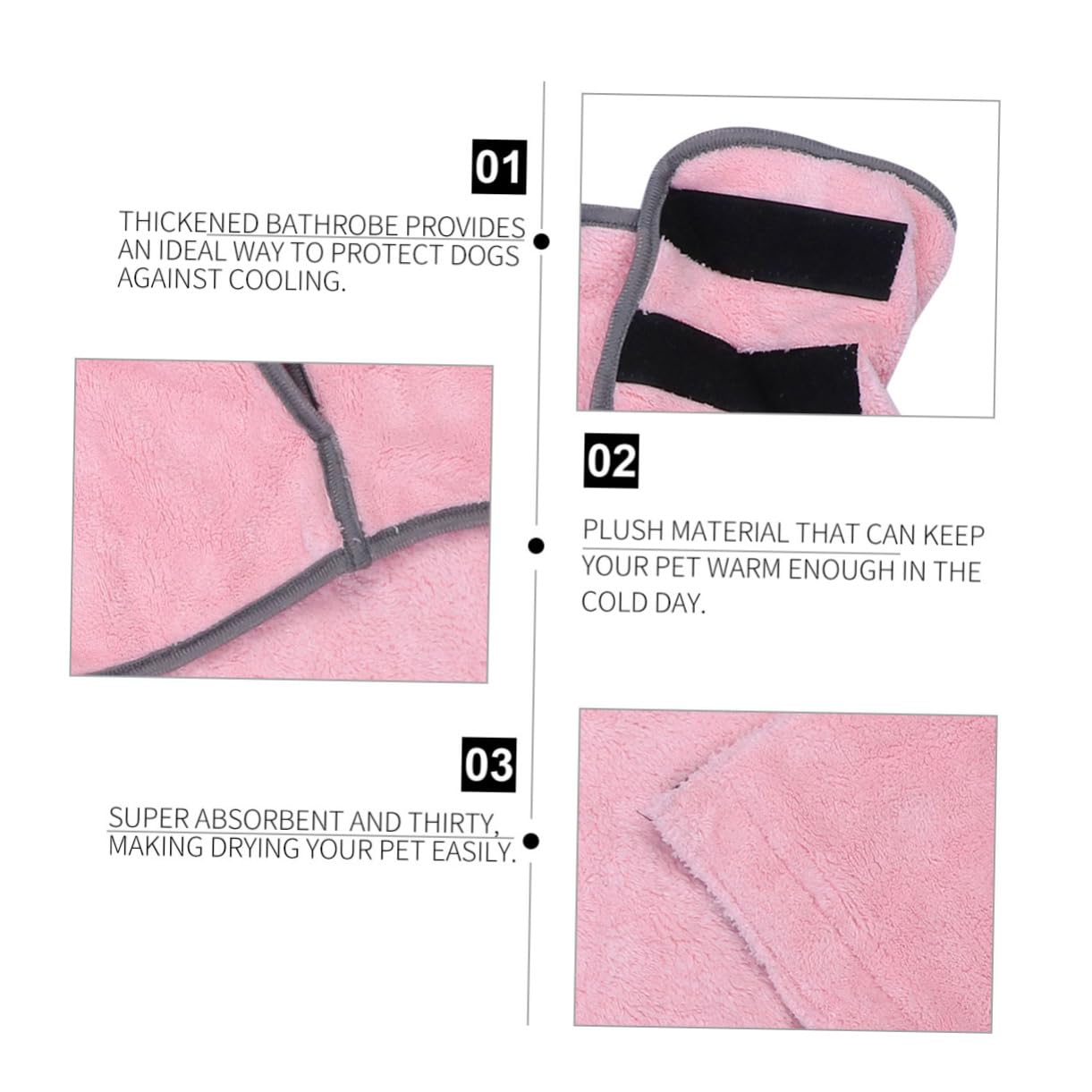 INOOMP 3stücke Pet Drying Robe Für Hunde Saugfähiger Bademantel Schnell Trocknend Warmhaltend Und Bequem Für Kleine Und Mittelgroße Haustiere