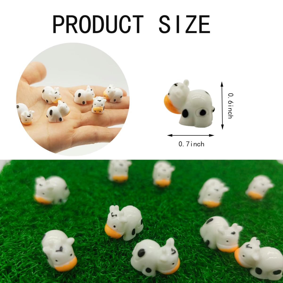 Snapklik.com : DoubleWood Mini Cow Figurines Set, 60 Pieces, Resin Mini ...