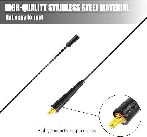 Miniatura 3 de KSaAuto Antena de 16 pulgadas 2007-2024 Jeep Wrangler Gladiator Accesorios, Jeep Rubicon Sahara Sport Willys 4xe JL JK JT Unlimited Antena de