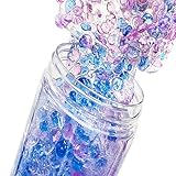 SLOUEASY - 200ML New Idea Crystal Slime Putty With Purple Blue Fishbowl Beads, 200ml Fluffy Floam Slime Stress Relief Toy Scented Sludge Toy for Kids and Adults, Super Soft and Nonsticky(Purple+Blue)