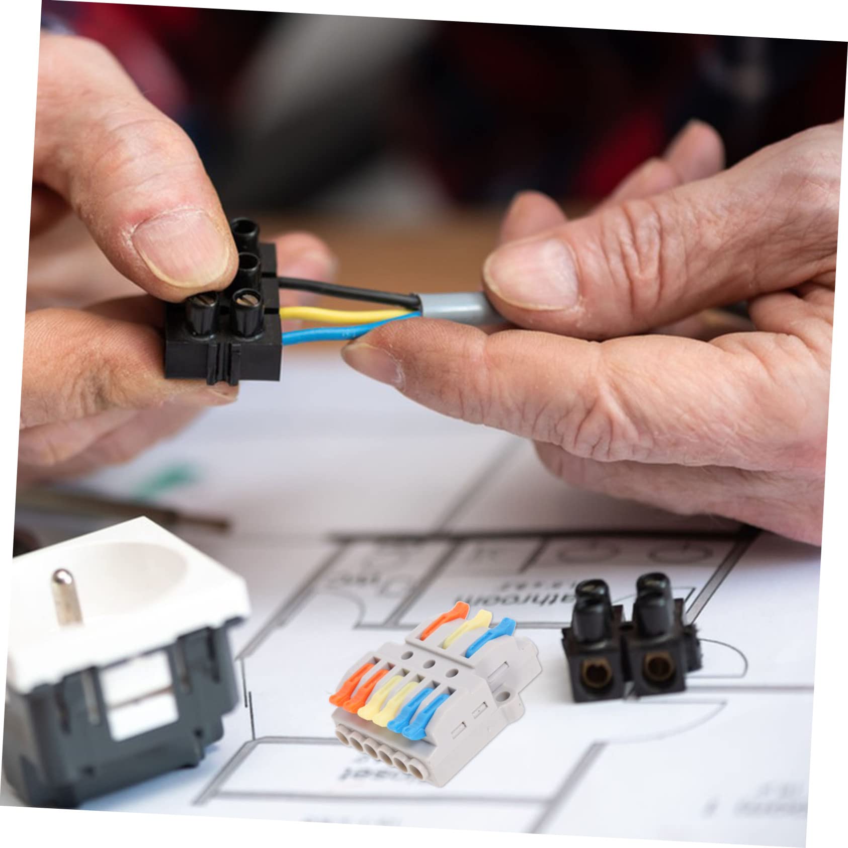 SOLUSTRE 10stücke Kompakte Elektrische Drahtverbinder Mit Hebeltechnik Schnelle Verbindung Werkzeuge Geeignet Für Eingänge Und Ausgänge Für Platzsparende Anwendungen