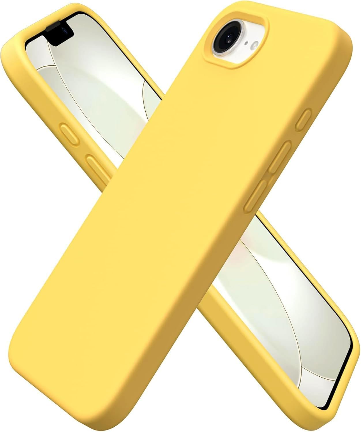 DIZORO Compatible with iPhone 17e / 16e Case 6.1, Slim Liquid Silicone 3 Layers Full Covered Soft Gel Rubber Phone Cases Protective Back Cover 6.1 Inch - Yellow-image-10