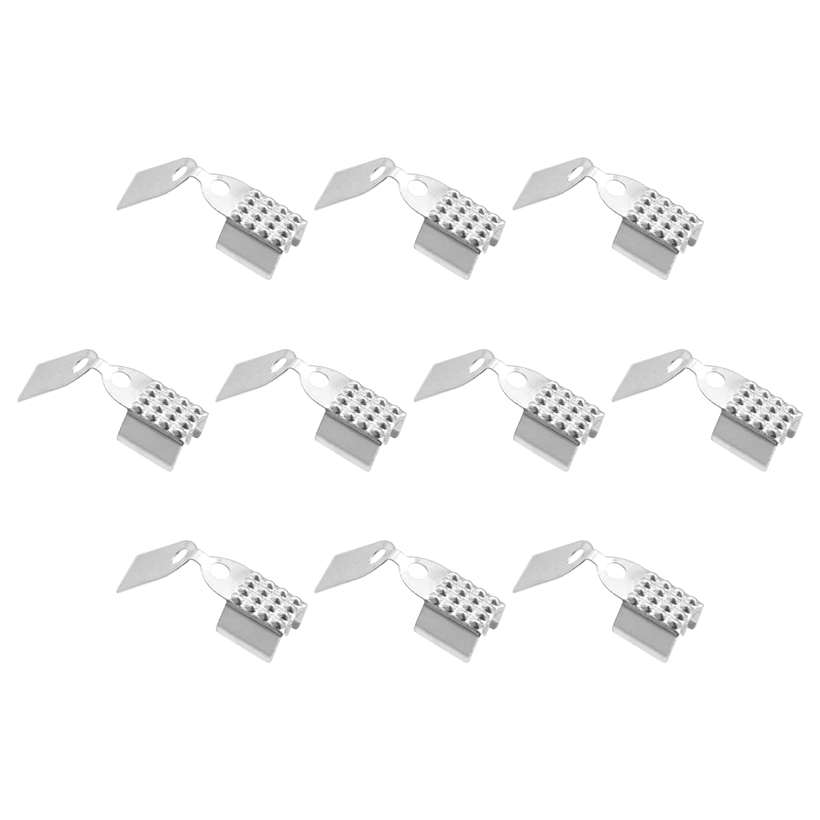 uxcell Fold Over Crimp Cord Ends, 4mm End Cap Clasps for Leather Ribbon DIY Making (500Pcs, Silver Tone)