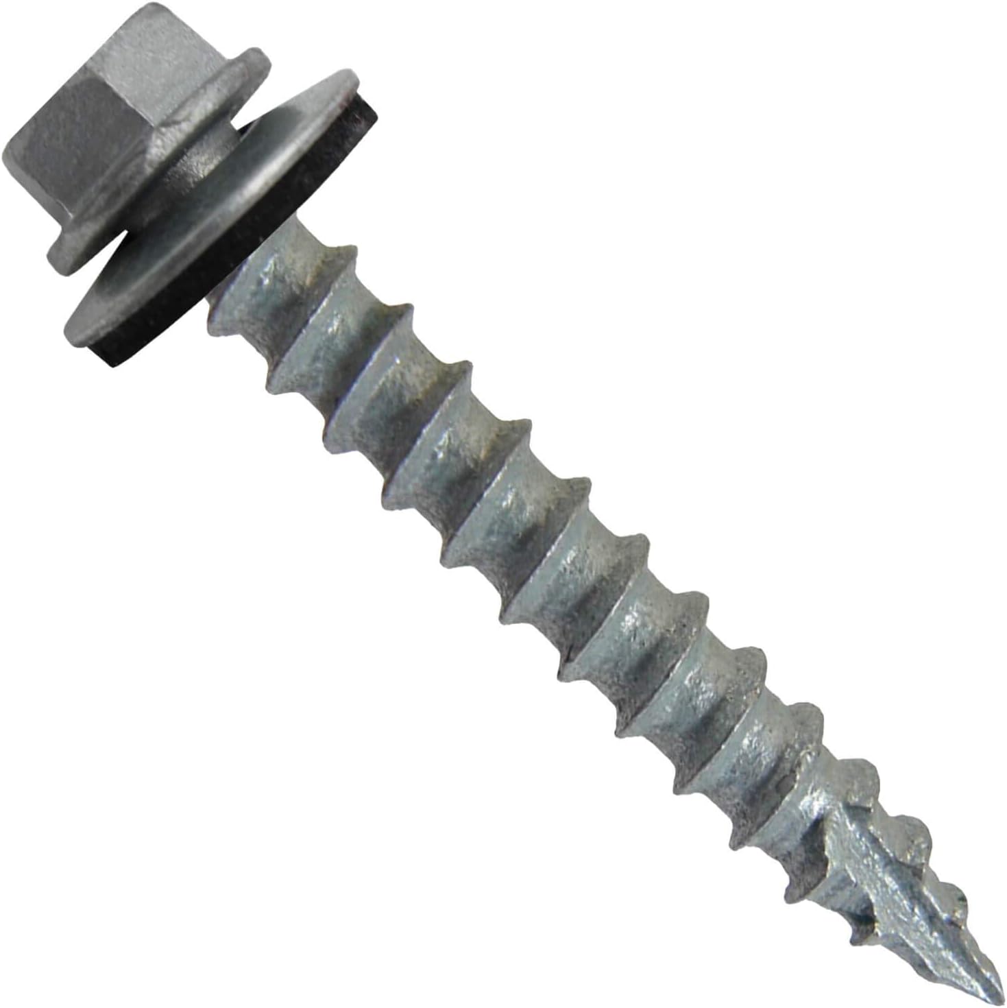 #14 Metal Roofing Screws: (250) Screws x 1-1/2" Galvanized Hex Head Sheet Metal Roof Screw. Self Starting Metal to Wood Sheet Metal Screws with EPDM Washer. for Corrugated Roofing