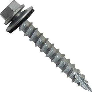 #14 Metal Roofing Screws: (250) Screws x 1-1/2" Galvanized Hex Head Sheet Metal Roof Screw. Self Starting Metal to Wood Sheet Metal Screws with EPDM Washer. for Corrugated Roofing
