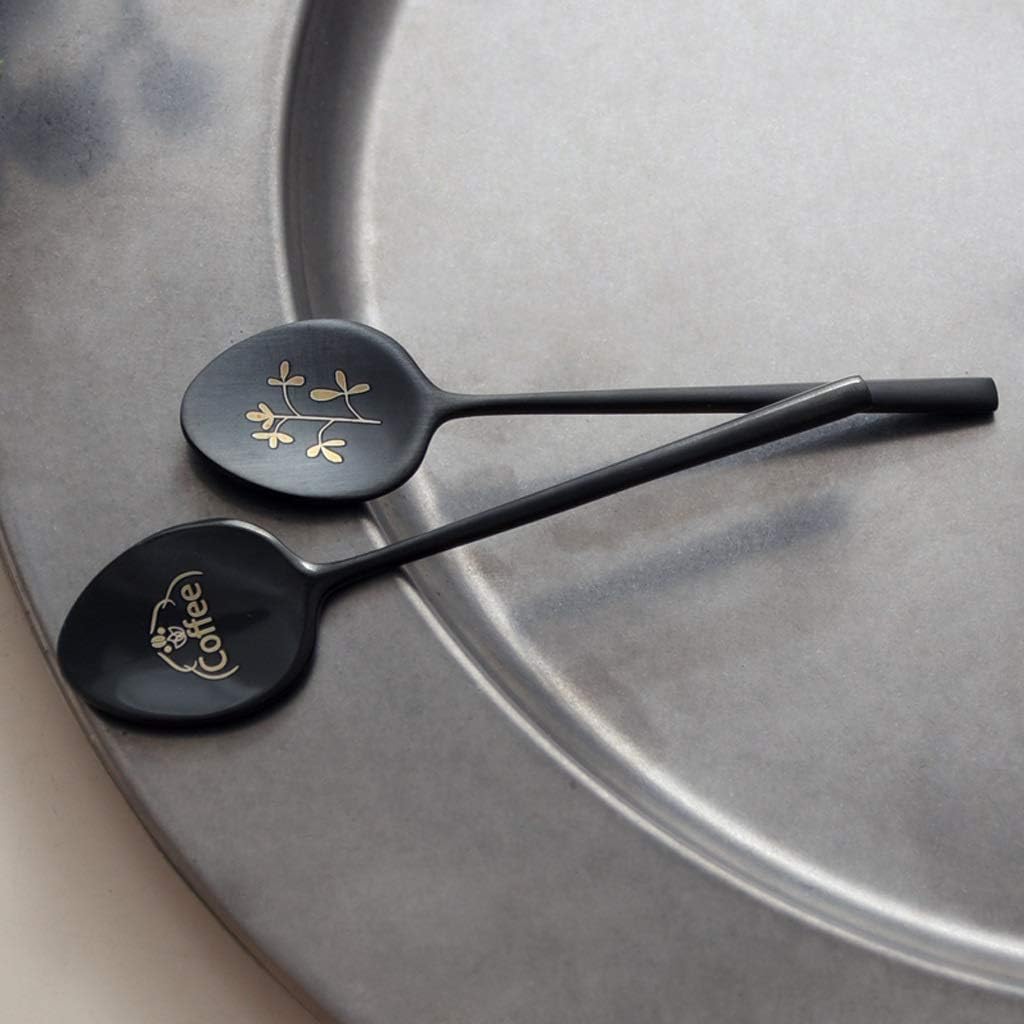 Spoon Coffee Spoon Coffee stir Spoon Matte Mirror Stainless Steel Honey stir Coffee Scoop Measuring Spoon Twist Spoons Stainless Steel Tablespoon Soup Spoon (Size : 6pack) ()