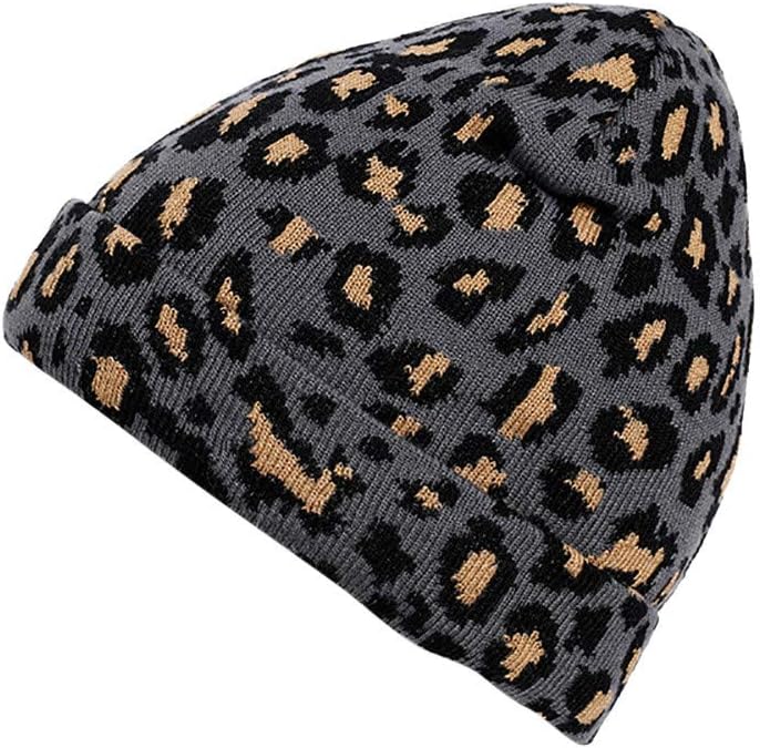 Newfancy Women Men Winter Hats Leopard Print Cuffed Beanie Double Layers Thick Knitted Soft Warm Slouchy Skull Ski Cap - Image 6