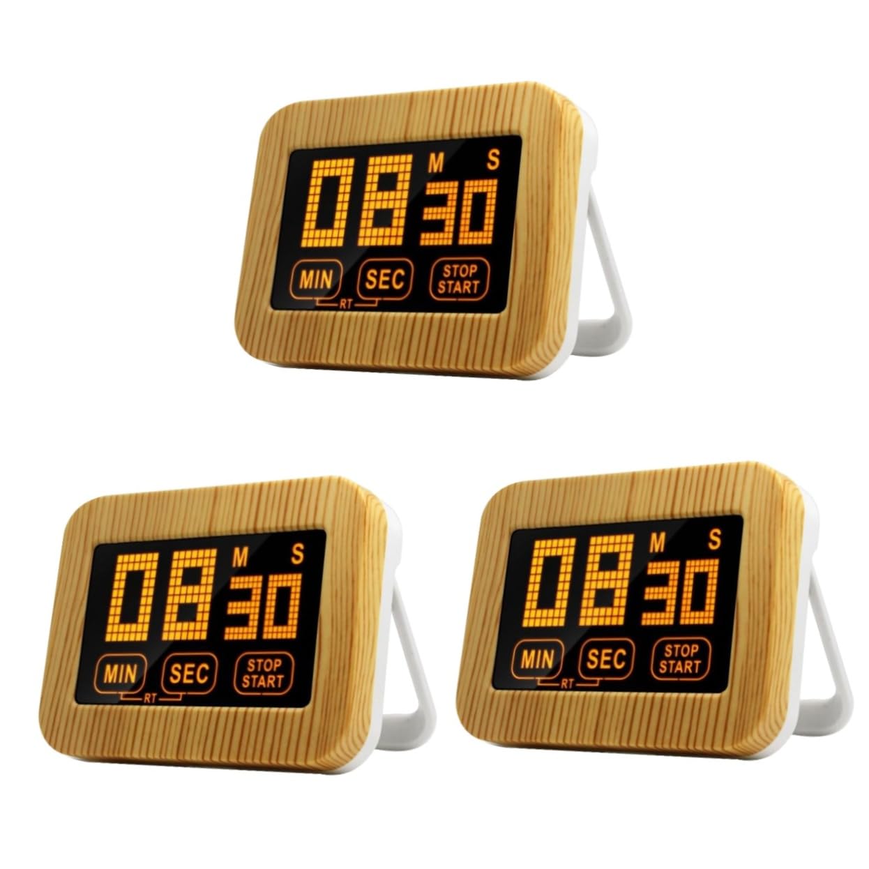 Amosfun 3 Pièces minuterie pour la Maison Timer minuteurs magnette minuterie magnétique de Cuisine magnétique de Cuisson Dispositif de chronométrage magnétique Khaki