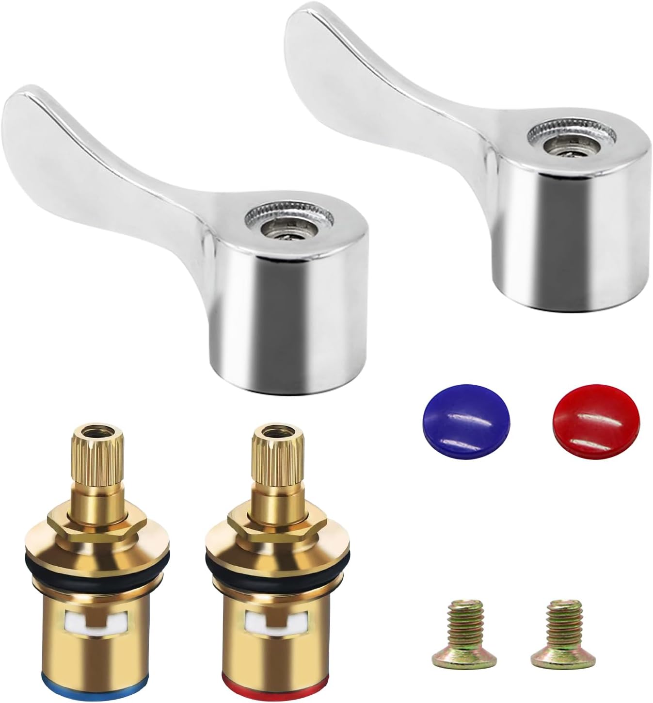 Hioph 2PCS Tap Cartridge Replacement with Metal Lever Heads-Tap Valves ...