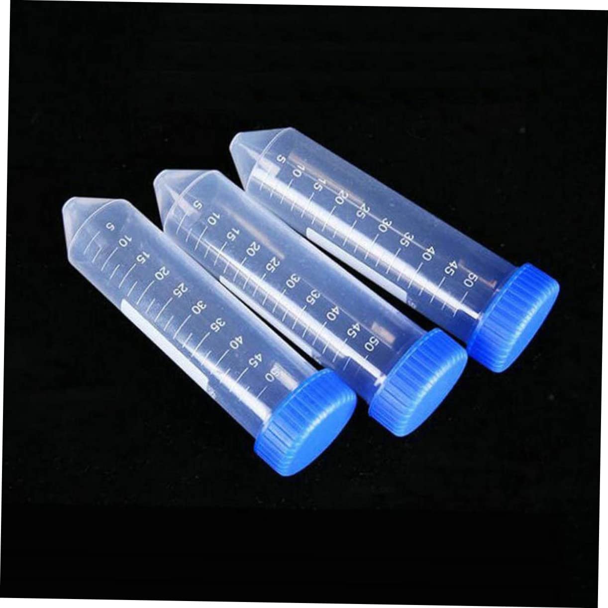 LIFKOME Provette da Centrifuga con Fondo Conico 50ml Blu in Plastica | Graduazione Precisa , Lettura Immediata , Confezione da 50 Pezzi Colore Casuale