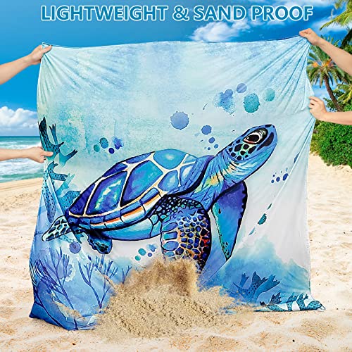 HIHOHO Beach Blanket Waterproof Sandproof Beach Mat for 1-8 Adults Quick Drying Durable Outdoor Picnic Mat for Beach Festival Travel Camping Hiking (BL-Seaturtle, 79"×83"(4 Person)) - Image 5